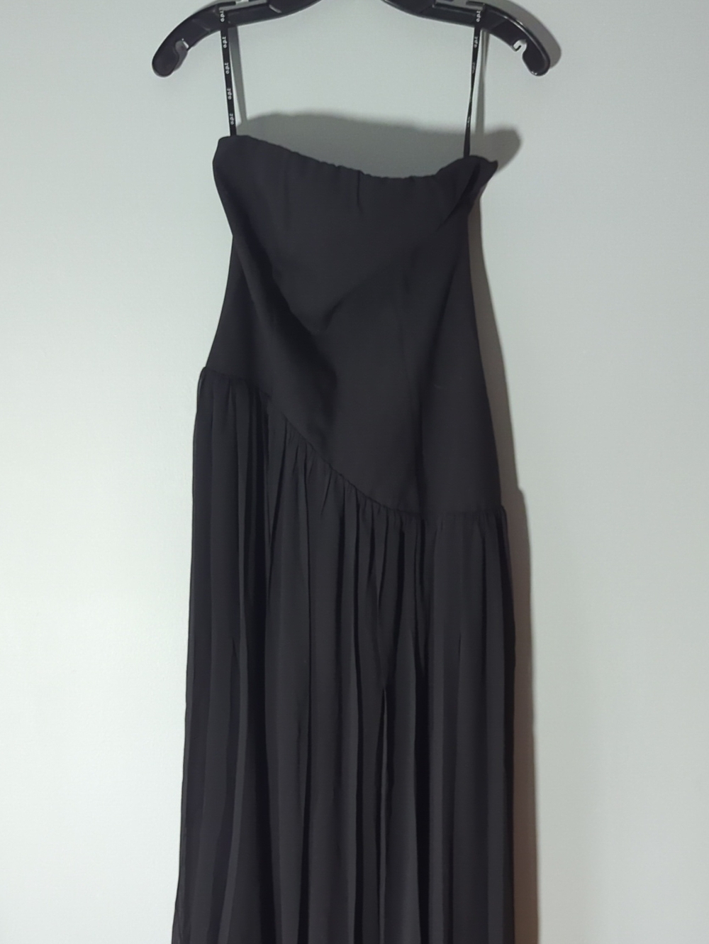 Nwt O.p.t. Assymetrical Strapless Black Maxi Dress